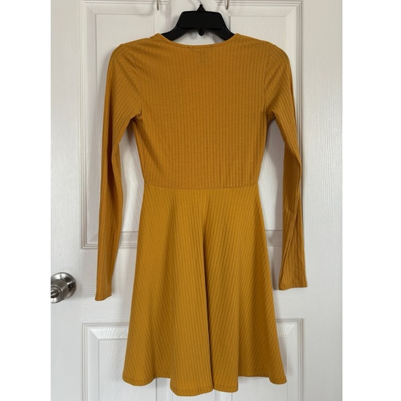 Forever21 Long Sleeve Knit Mustard Yellow Dress - Picture 2 of 15